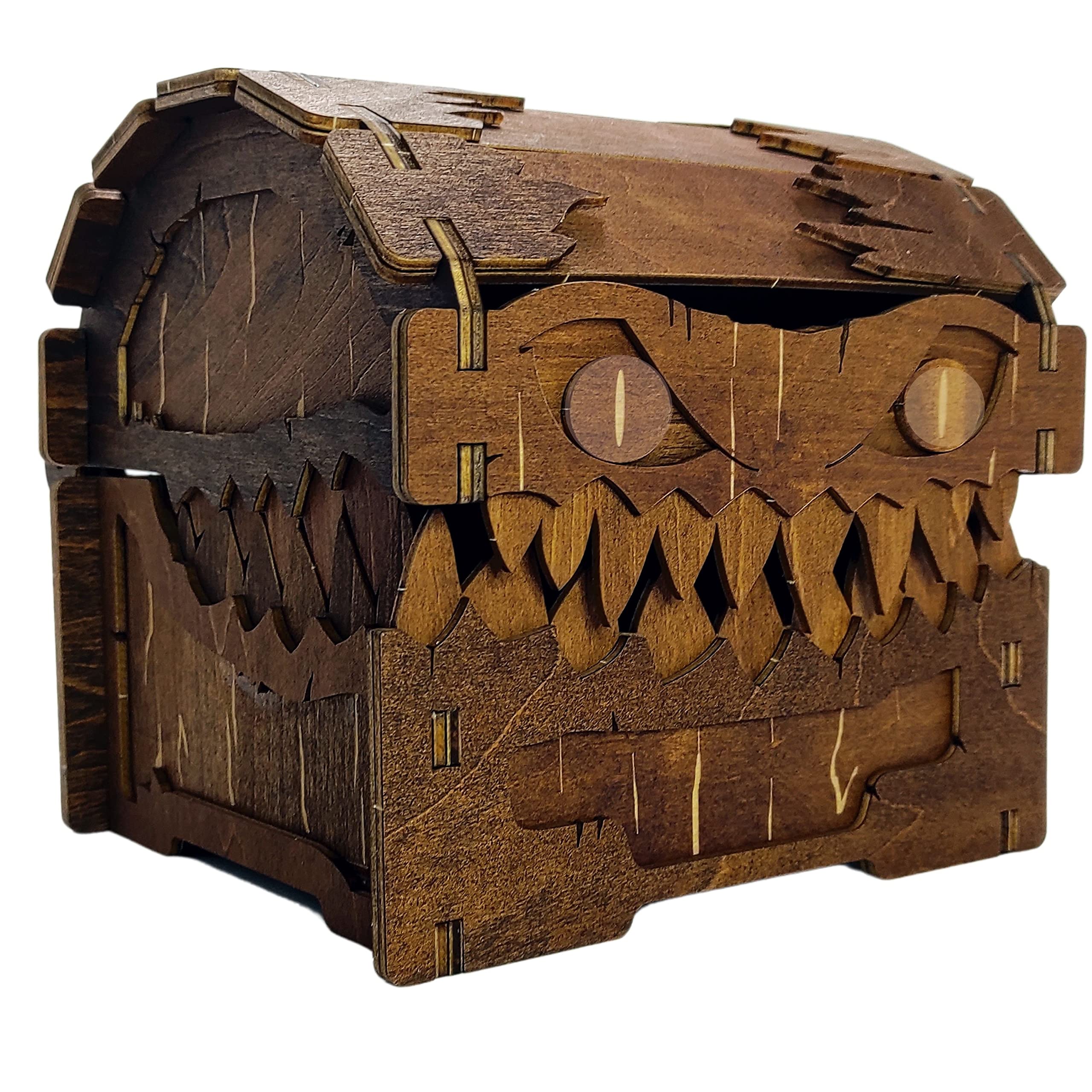 Dnd Dice DND Mimic Chest Box Wood Laser Cut Dice Storage Case Perfect ...