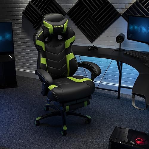 Vista 2 de Respawn 110 Pro Silla ergonómica para juegos con reposapiés para adultos, cómoda silla reclinable de oficina con soporte lumbar y reposacabezas
