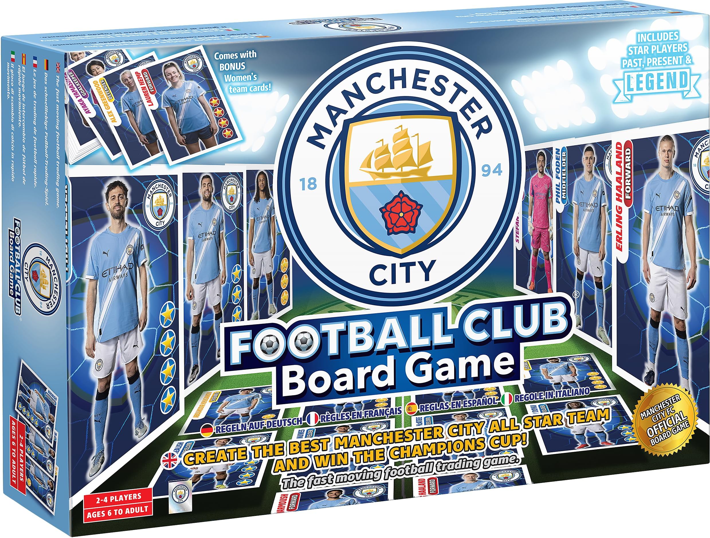 Manchester City Board Game By Football Billionaire Board Games | Family Board Games for Kids and Adults | Ages 6+ | Trading & Family Strategy Board Game Game for 2-4 Players (MANCHESTER CITY)