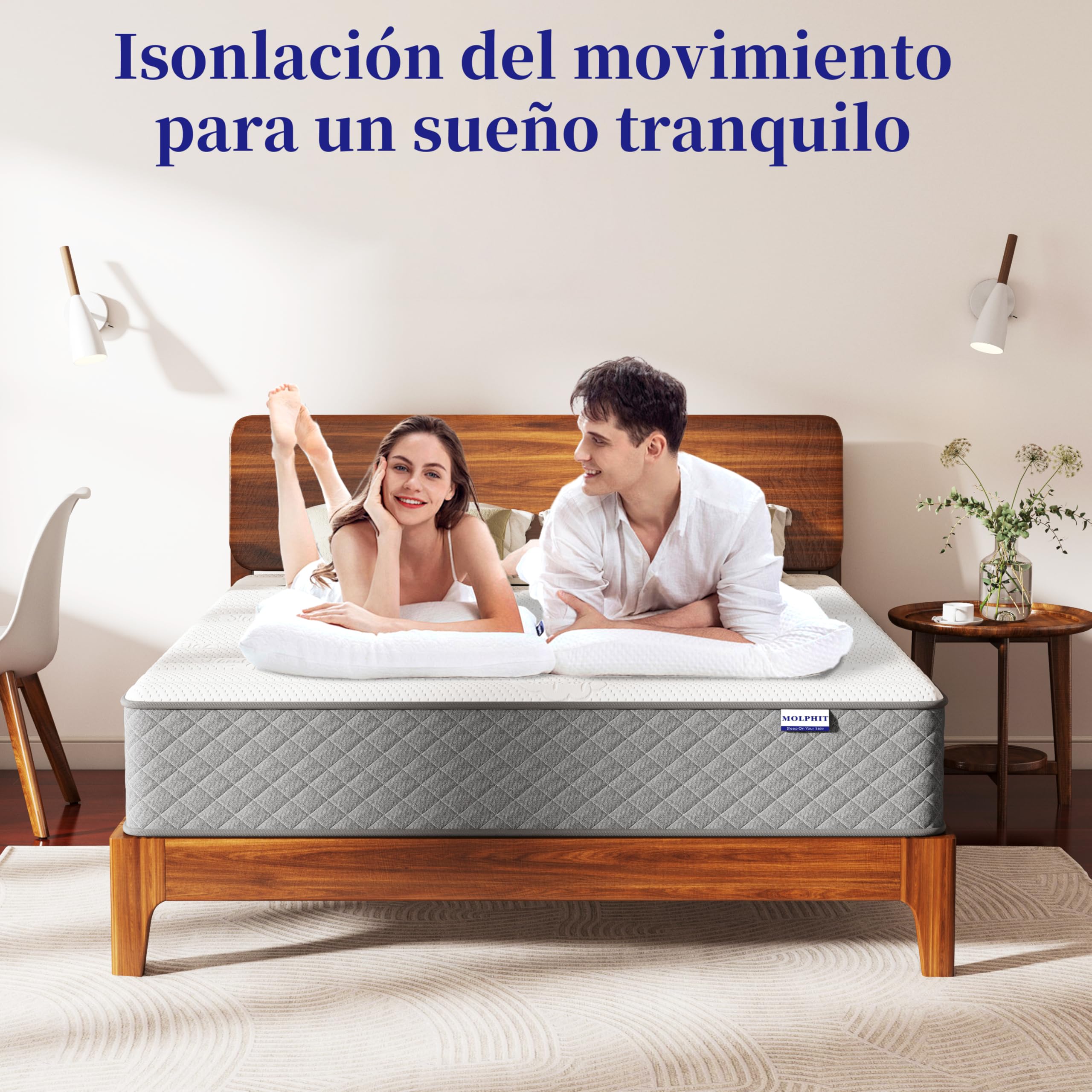 Colchón 140x200 cm con Certificación Oeko-Tex - 25 cm Grosor Espuma Viscoelástica de Alta Densidad con Muelles Ensacados Individuales, 7 Zonas Soporte Lumbar Ergonómico