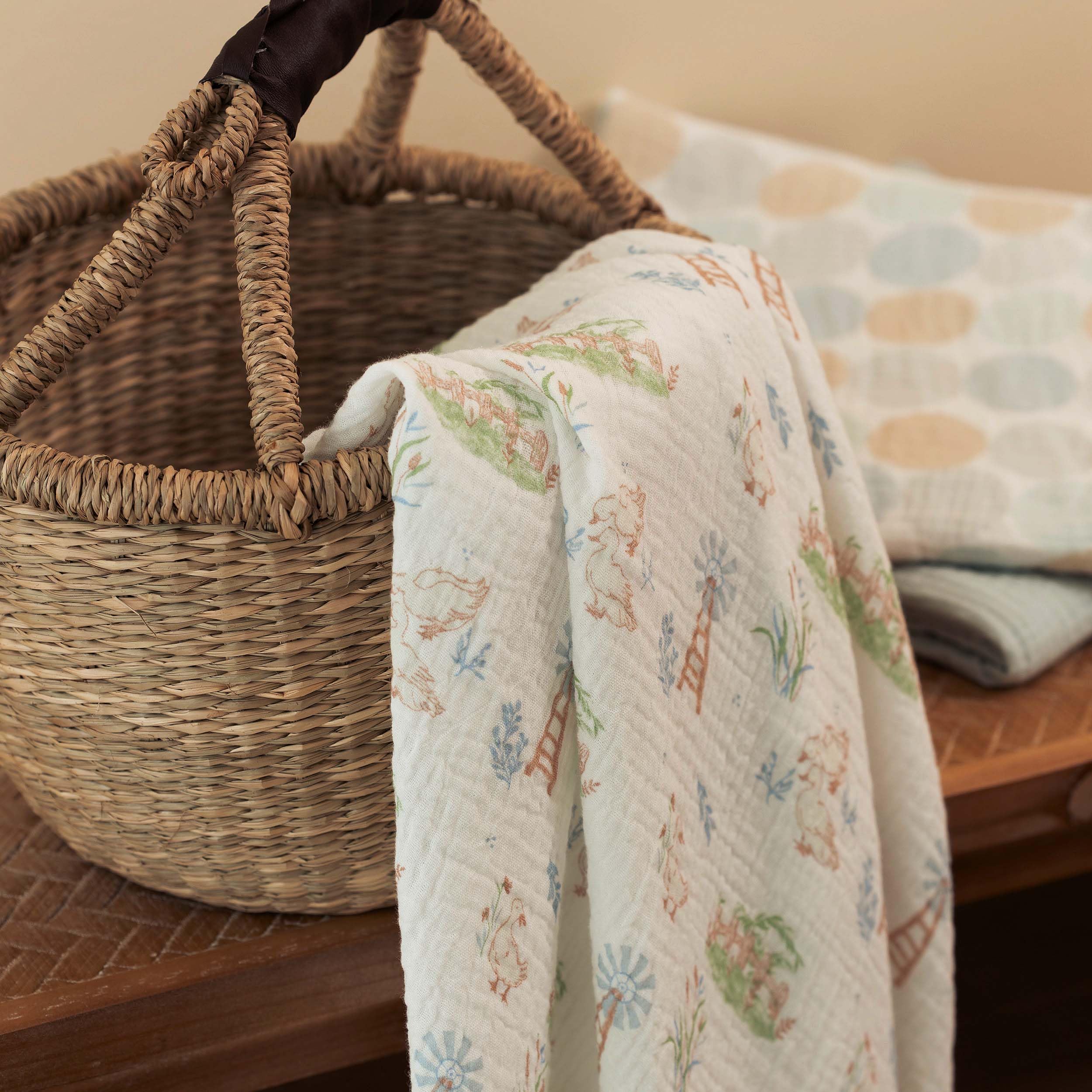 Soarwg Kids Coperta Swaddle per Neonati in Mussola Panni in Mussola per Neonati, Confezione da 3 Coperte in Mussola, Grande 95 x 100cm per Baby Shower Anatra