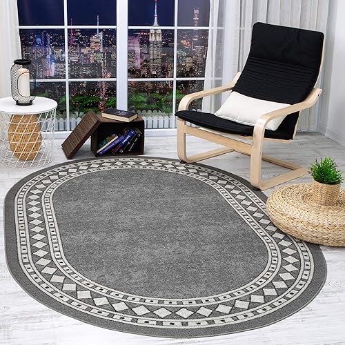 Miniatura 366 de Antep Rugs Alfombras modernas con bordes de 2 x 7 pies antideslizantes (antideslizante) de perfil bajo con parte trasera de goma para interiores