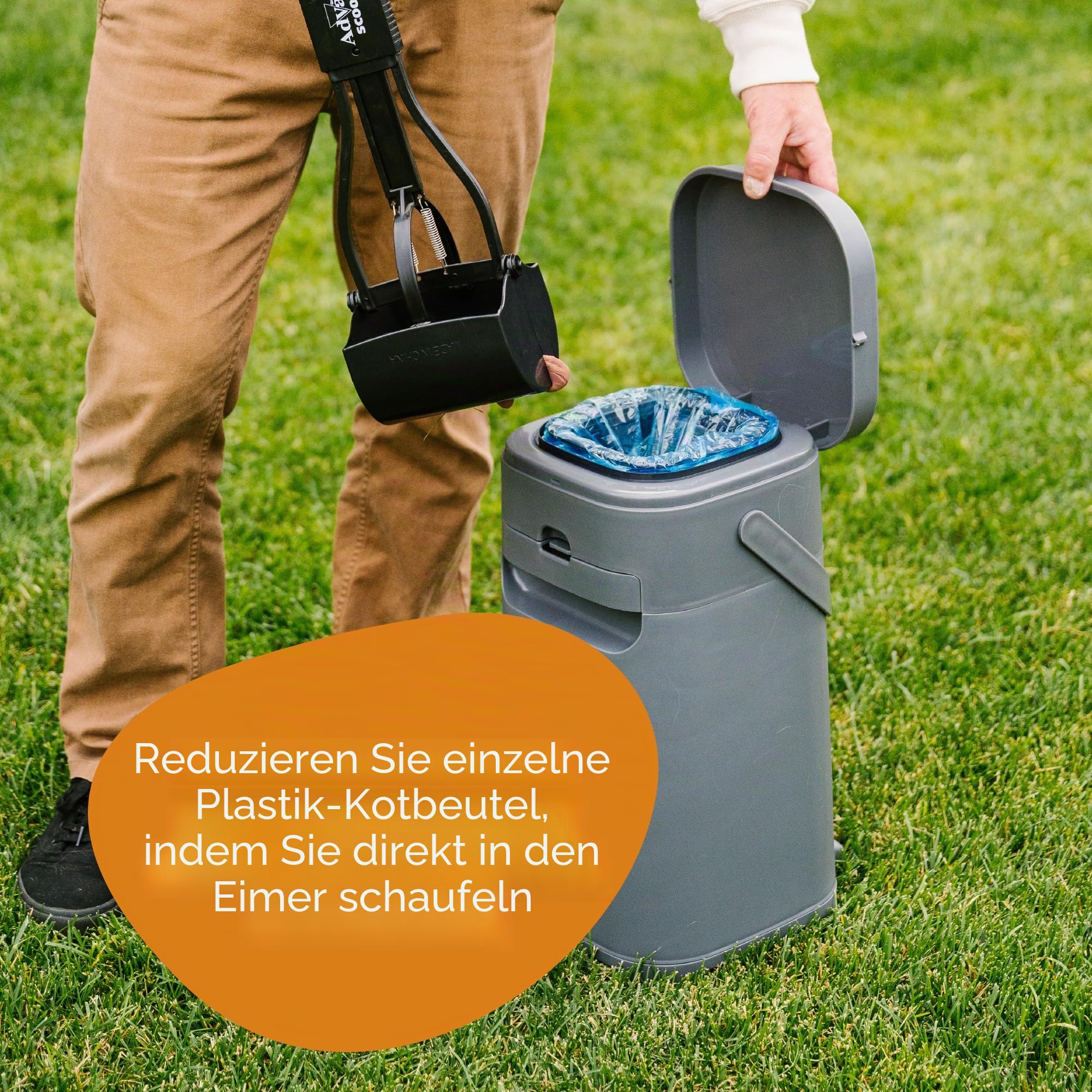 Pet Genie Eimer | Hundekot-Entsorgungssystem zur Geruchskontrolle | inkl. 1 quadratischem Nachfüllbeutel