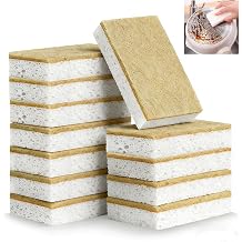 Eco Washing Up Sponges 12 Pack, Natural Biodegradable Compostable Cellulose & Sisal Scourers, Non-Scratch Kitchen Scrub Cleaning Sponges for Dishes, Pots, Pans, Cookware