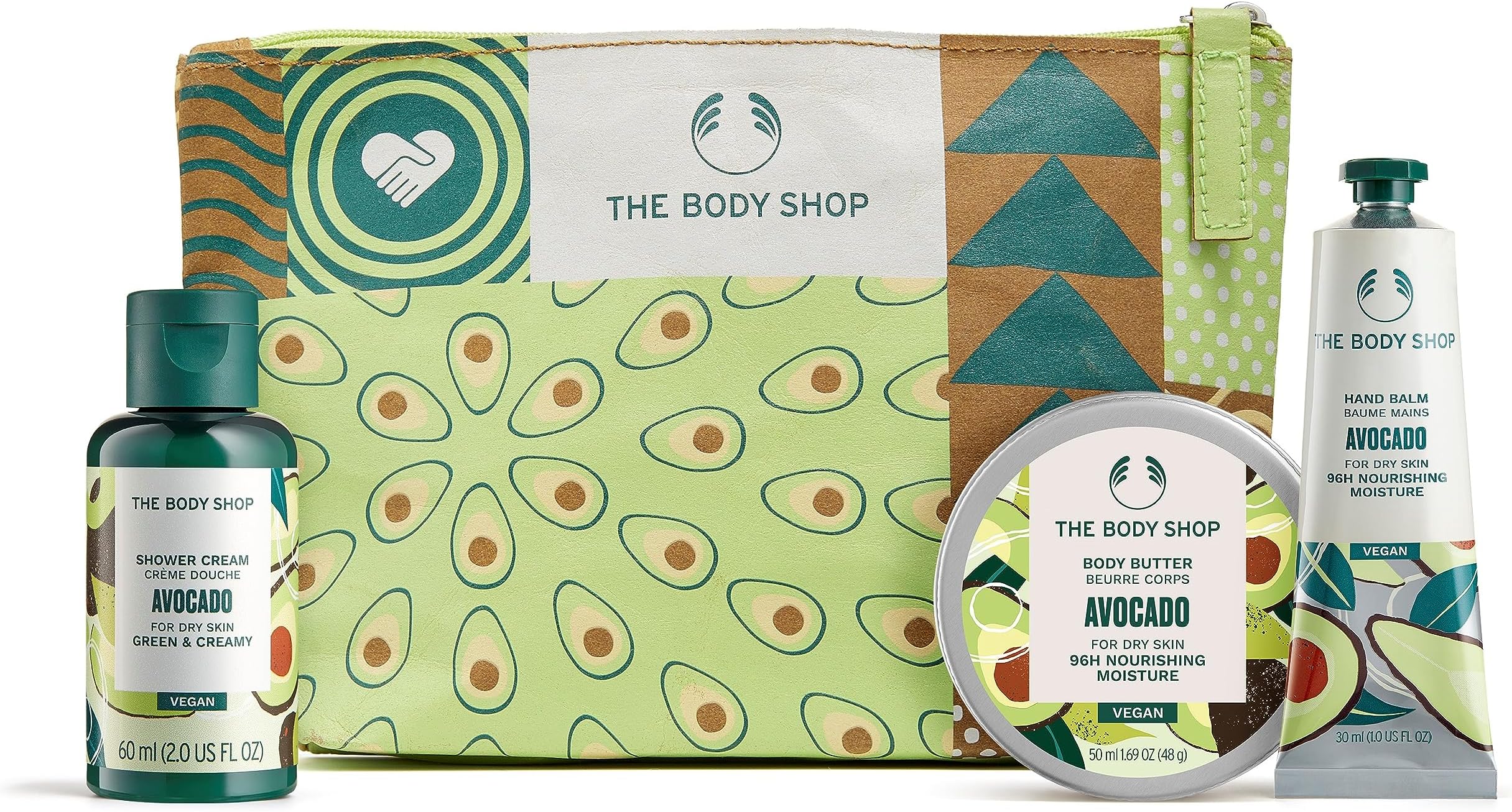The Body Shop Rich & Creamy Avocado Mini Body Care Holiday Gift Set, Vegan, 3-Piece Set
