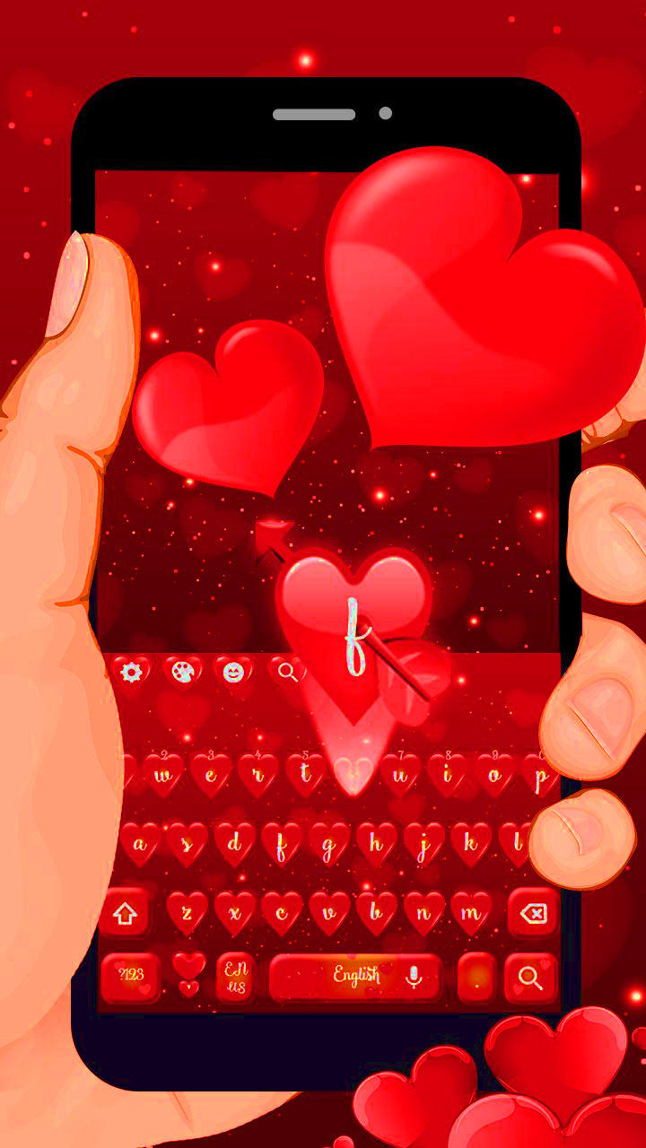 Red Neon Heart Keyboard App on Amazon Appstore