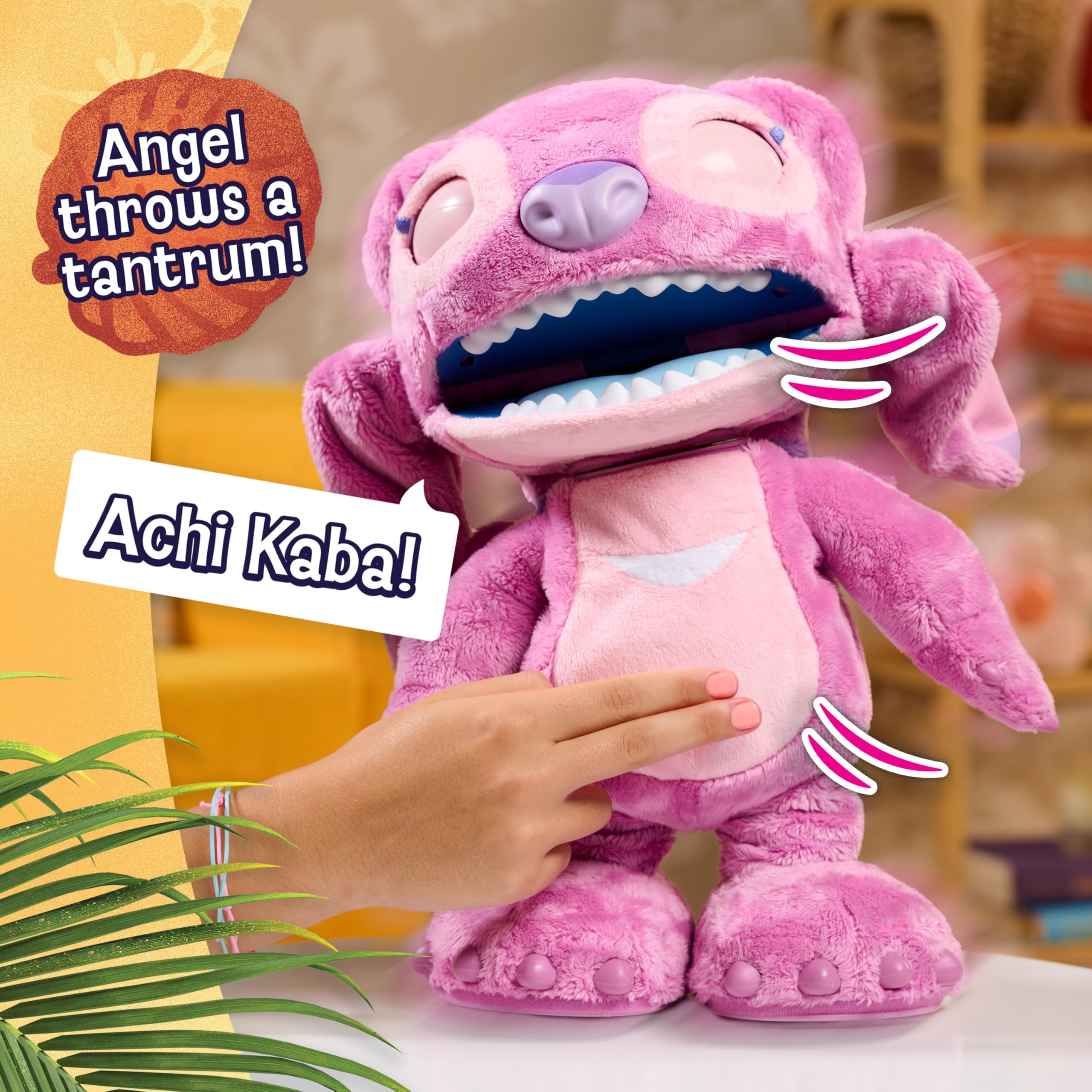 Just Play Peluche Interactivo Disney Stitch Ultimate Angel, de 43 cm, más de 100 Sonidos y reacciones, se Mueve como el Angel de Verdad, para niños a Partir de 3 años