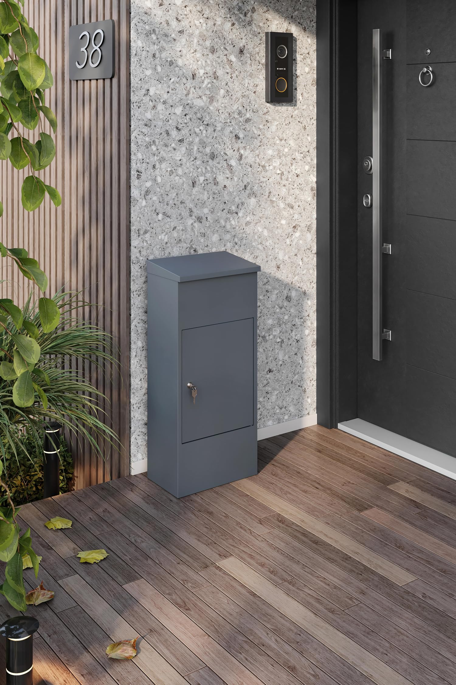 Condit 2 Paketbox Paketbriefkasten XXL Briefkasten Paketkasten Postbox Weiß Anthrazit