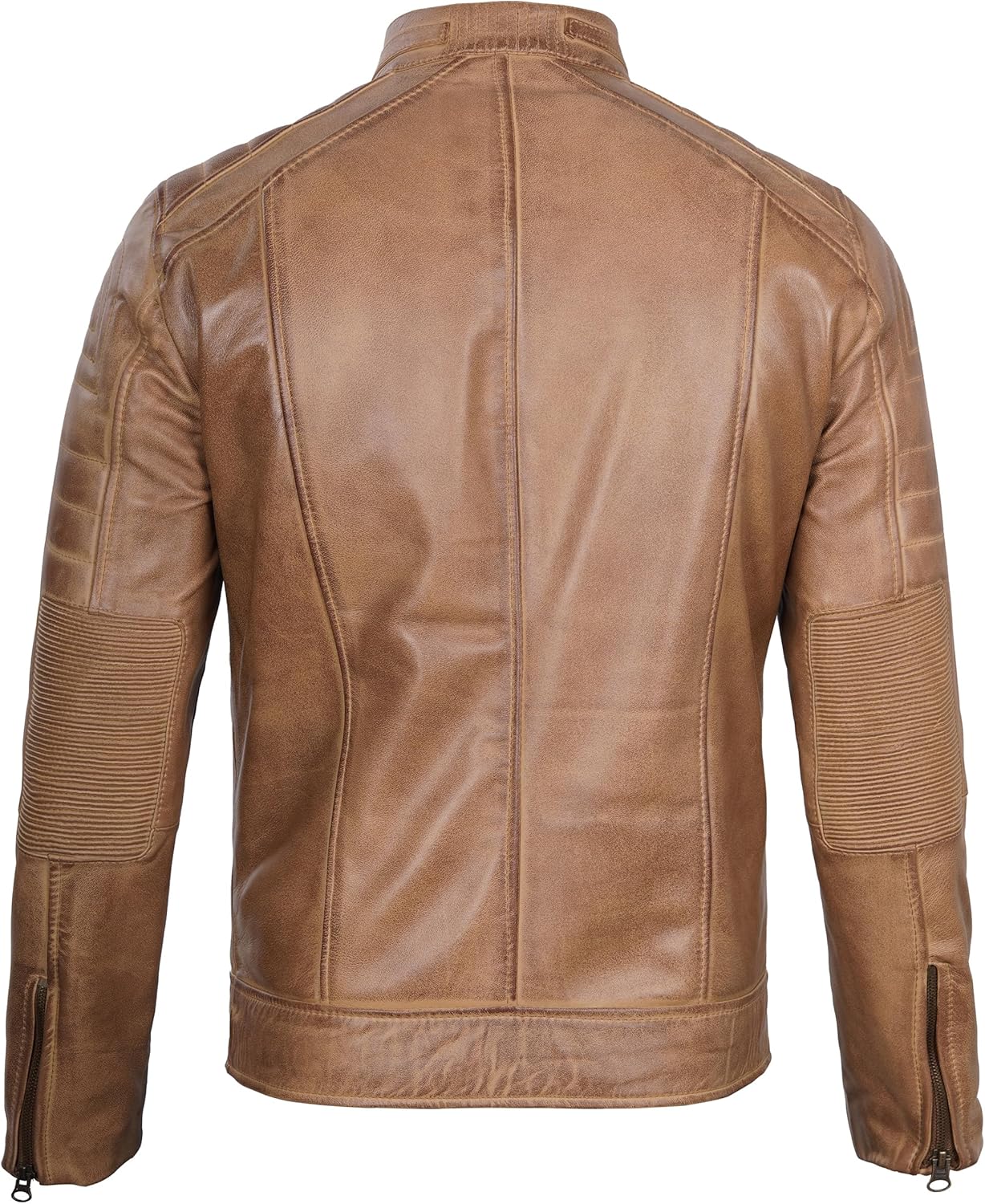 Decrum Leather Jacket Men - Cafe Racer Style Fashion Real Lambskin Leather Jacket For Men - Image 5