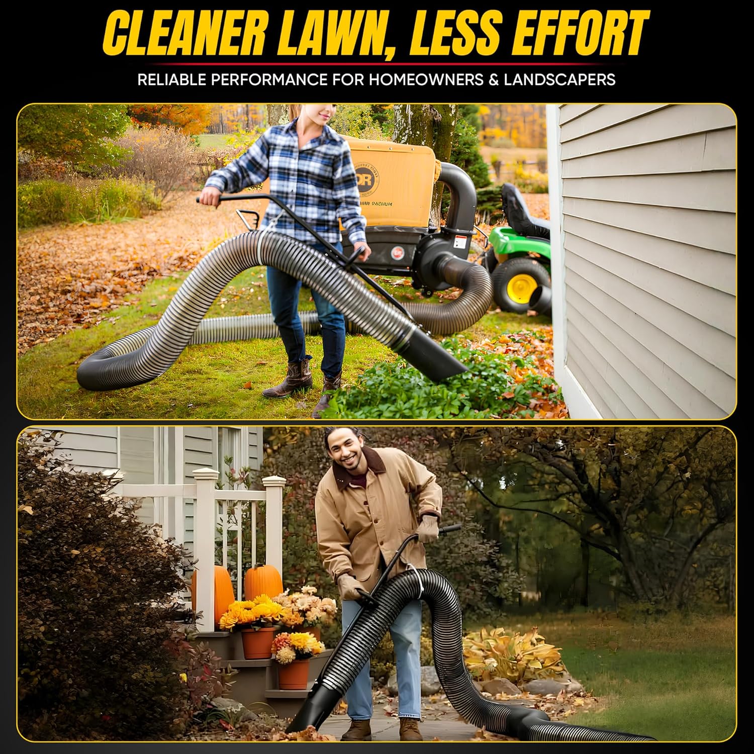 764-05082 Bagger Flex Hose 47" Length (Maximum Elongation) by 8" Wide Replacement MTD CUB RZT CADET Riding Mower Leaf Vac Hose Bagger 36" 42" 46" 50" 54" Rear Fast Double Bagger Kit 76405082