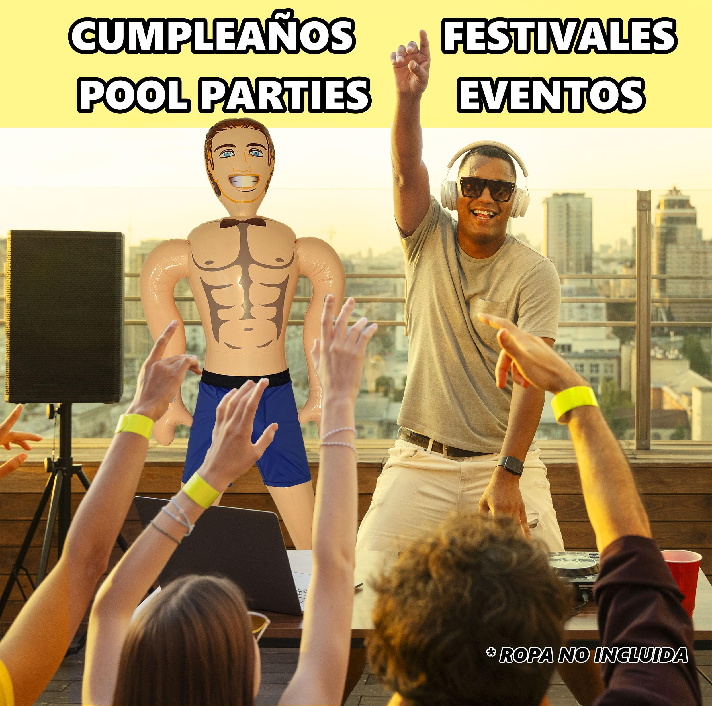 Muñeco Hinchable Hombre para Fiestas, Photocall Bodas y Despedidas de Soltera. 150 cm