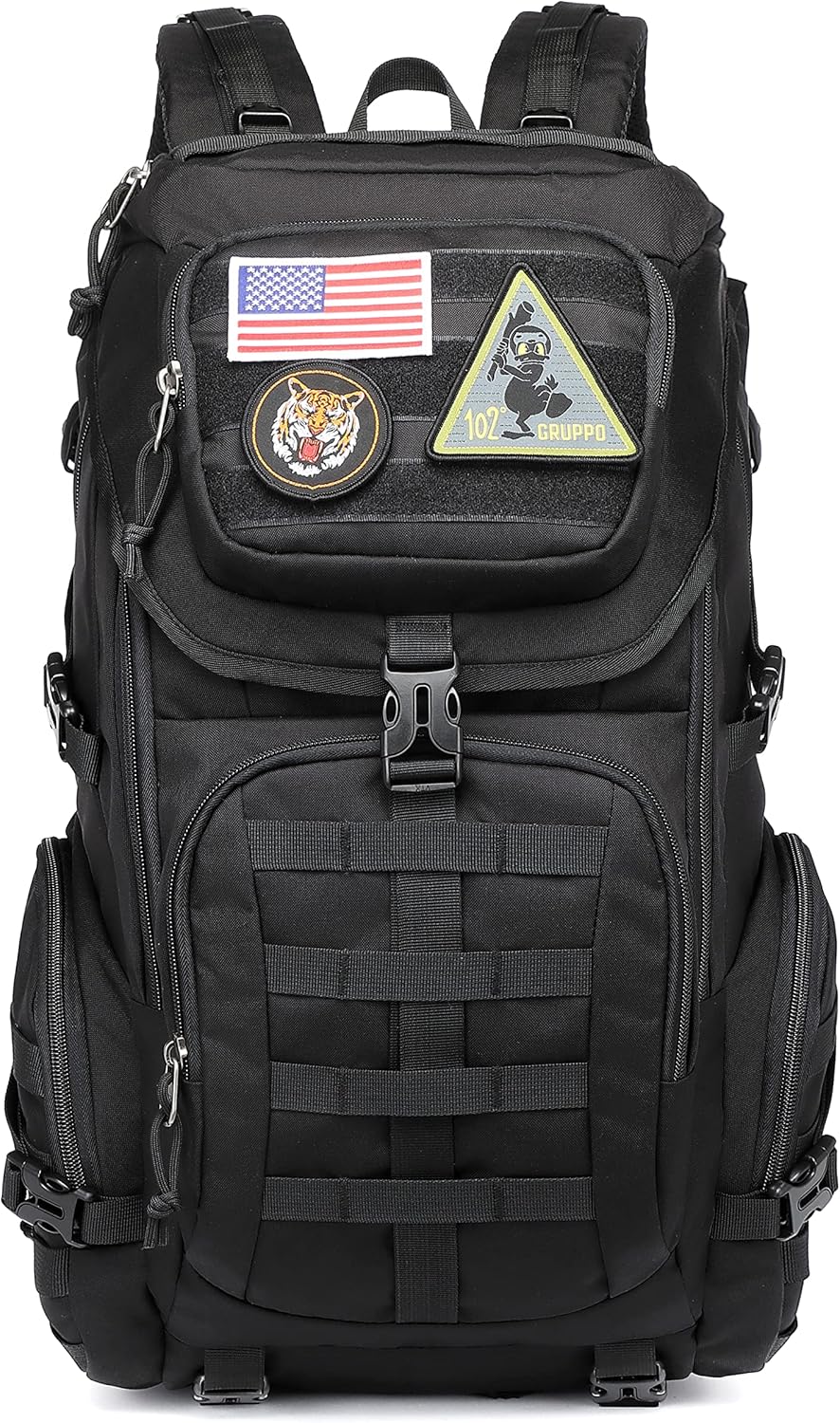 Wotony Tactical Assault Pack Backpack Molle Military Backpack Outdoor Hiking Camping Rucksack Waterproof backpack for men (army green, 25L)