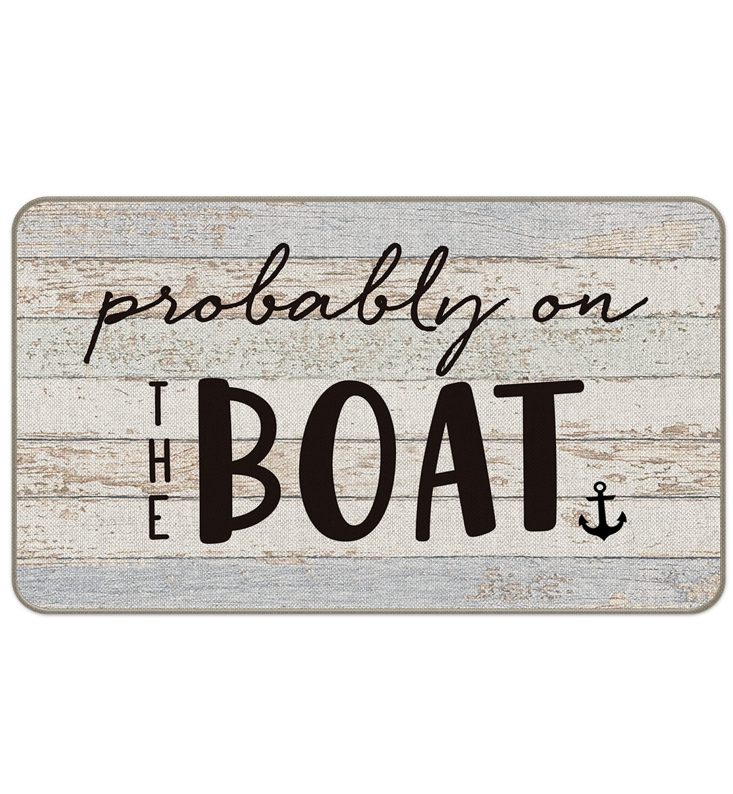 MIXDING Probably On The Boat Anchor Funny Quotes Entrance Door Mat 17x30 Inch Doormats Decor, Nautical Lake House Front Door Porch Outdoor Indoor