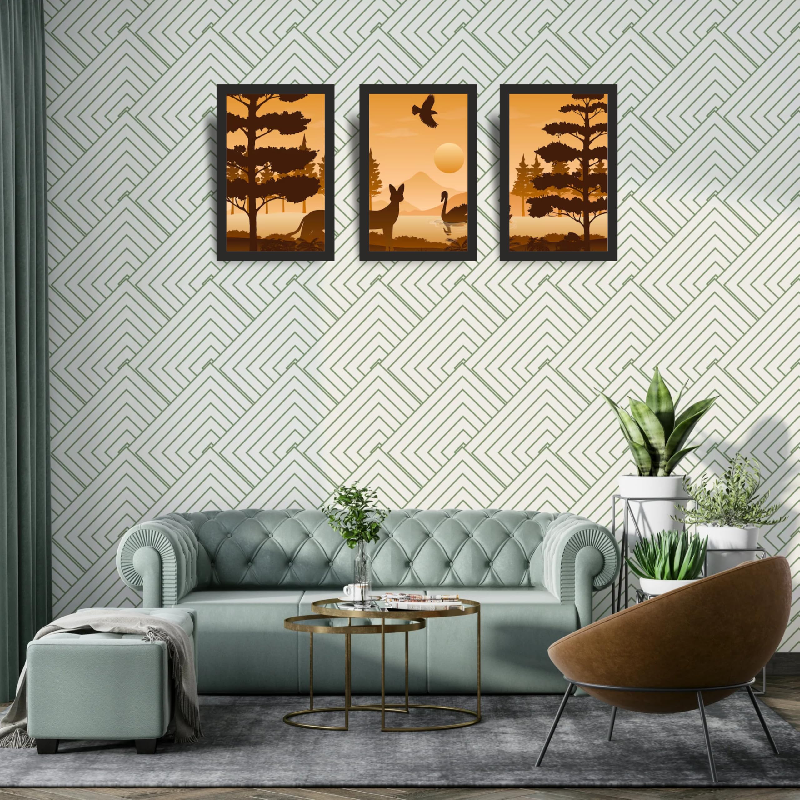 Wildlife Sunset Wall Art Frame Set of 3