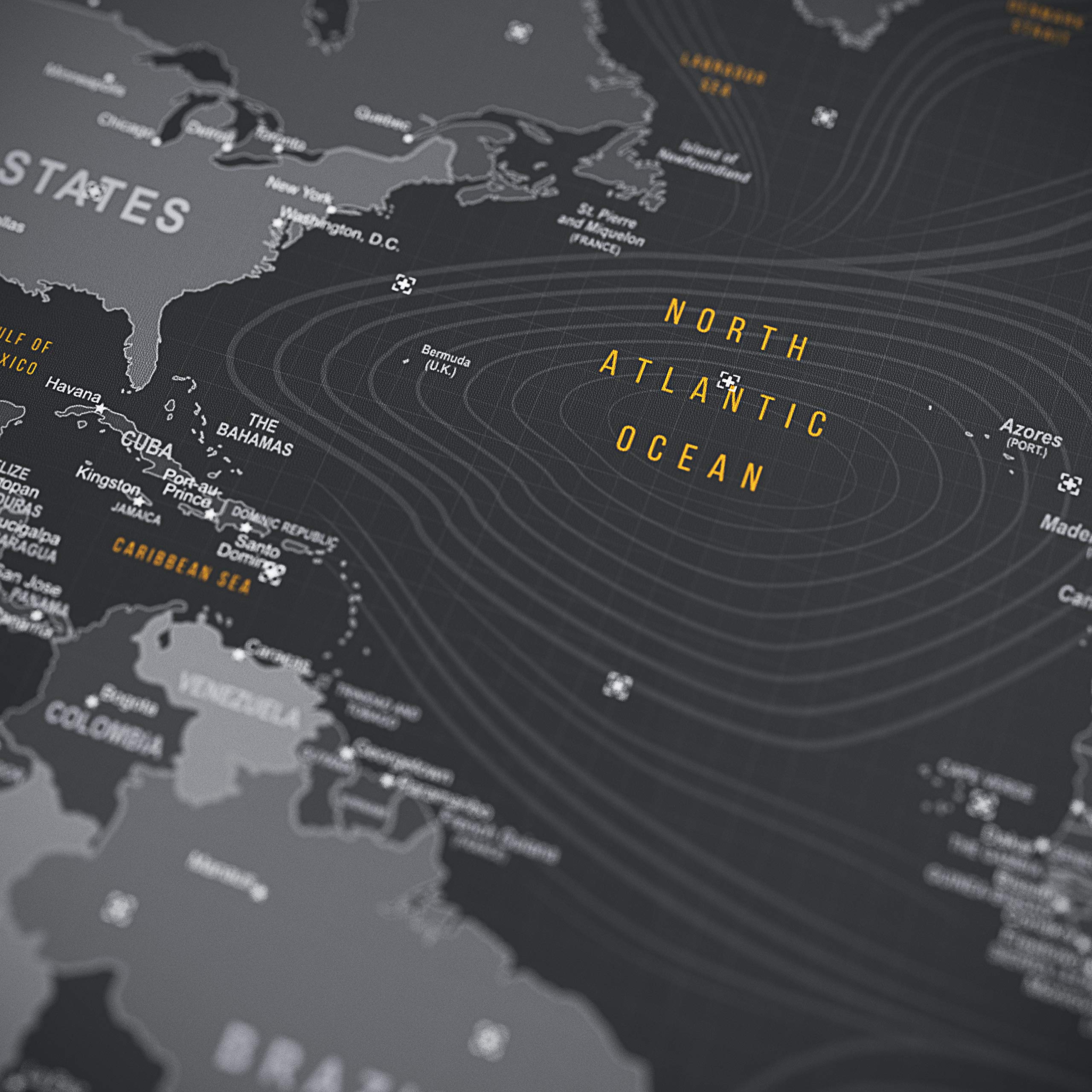 TITANWOLF - XXL Tappetino per Mouse da Gioco - Gaming Mousepad Extra Grande 900 x 400mm - Mousepad Pad con Base in Gomma Antiscivolo - Spessore 3mm - Nero - modello World Map