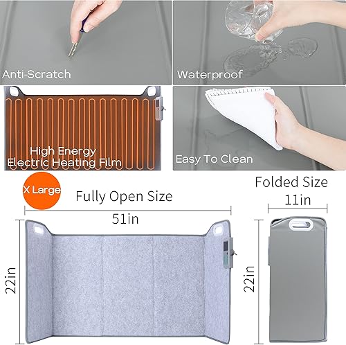 Miniatura 3 de Calentador de espacio portátil para oficina y hogar, calentador de pies plegable debajo del escritorio para piernas y pies, calentador de espacio de