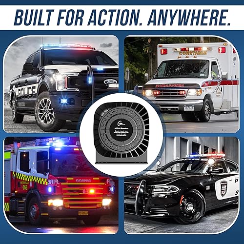 Miniatura 4 de UBL Altavoz de sirena de 100 W para vehículos de emergencia, altavoz de sirena de alto rendimiento de 124 dB, compatibilidad universal, carcasa de