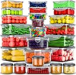 RockBerry 50 Pcs Large Food Storage Containers with Lids Airtight-85 OZ to Small Containers-Total 526 Oz BPA Free Plastic Stackable Containers For Pantry kitchen Organization, Microwave Safe