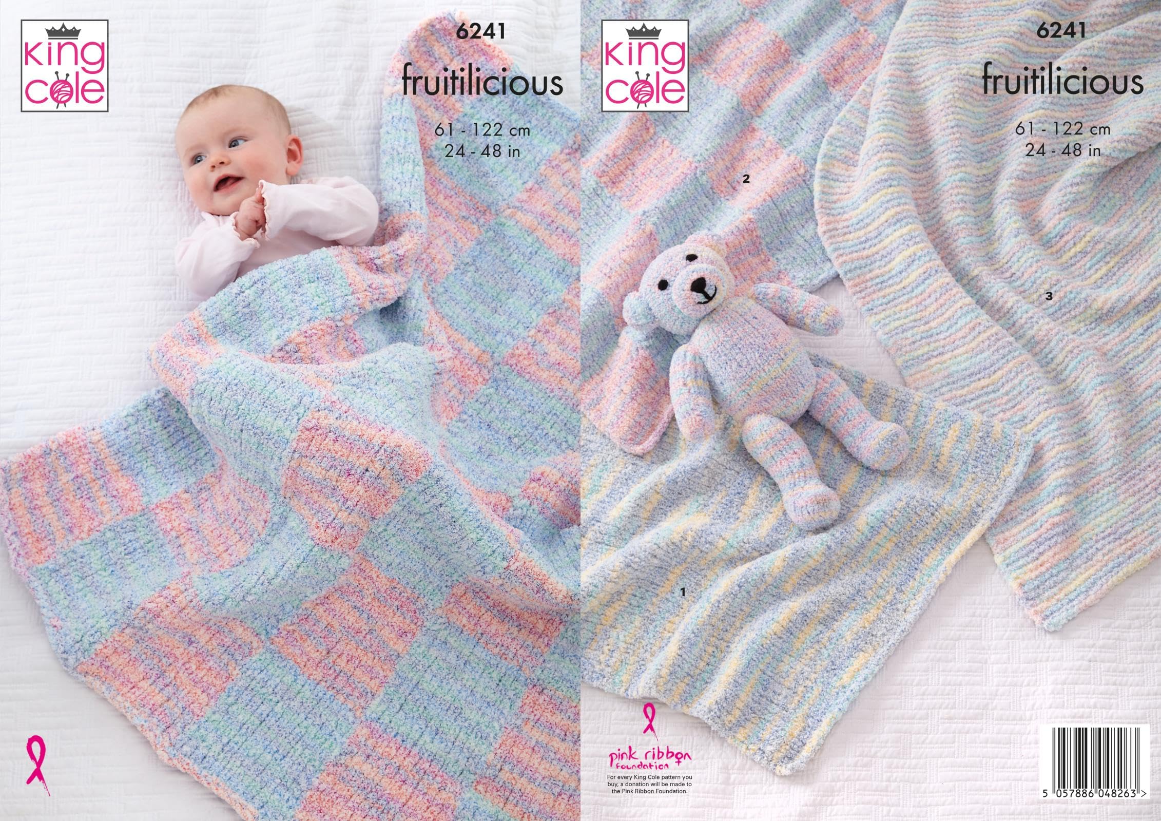 King Cole Baby Knitting Pattern Babies Blankets and Teddy (6241)