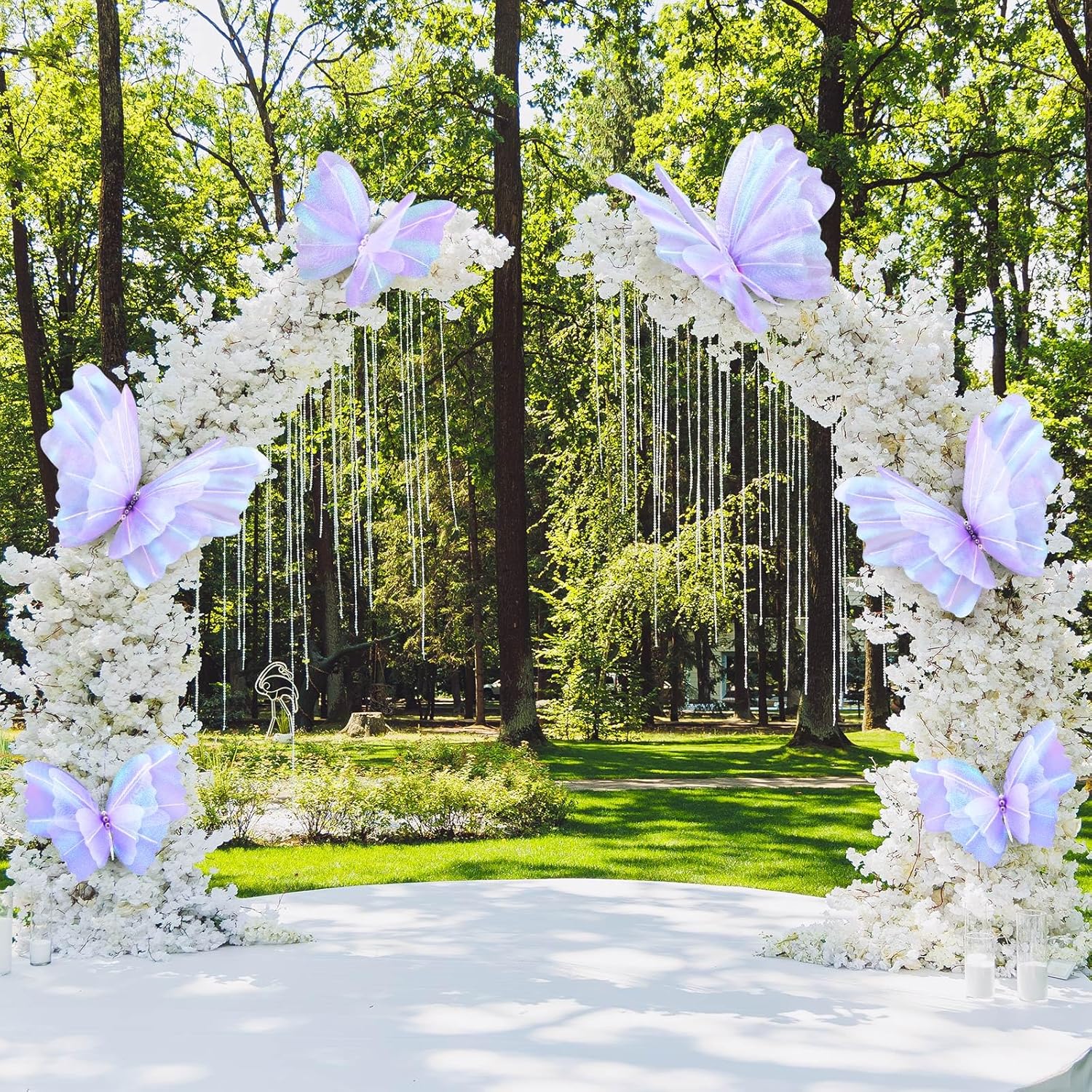 Geelin 6 Pcs Large Purple Butterfly Decorations Mariposas Grandes para Decoracion Big Butterfly Party Decor 20 Inch 12 Inch 3D Silk Butterflies for Baby Shower Women Birthday Party Wedding Decor - Image 4