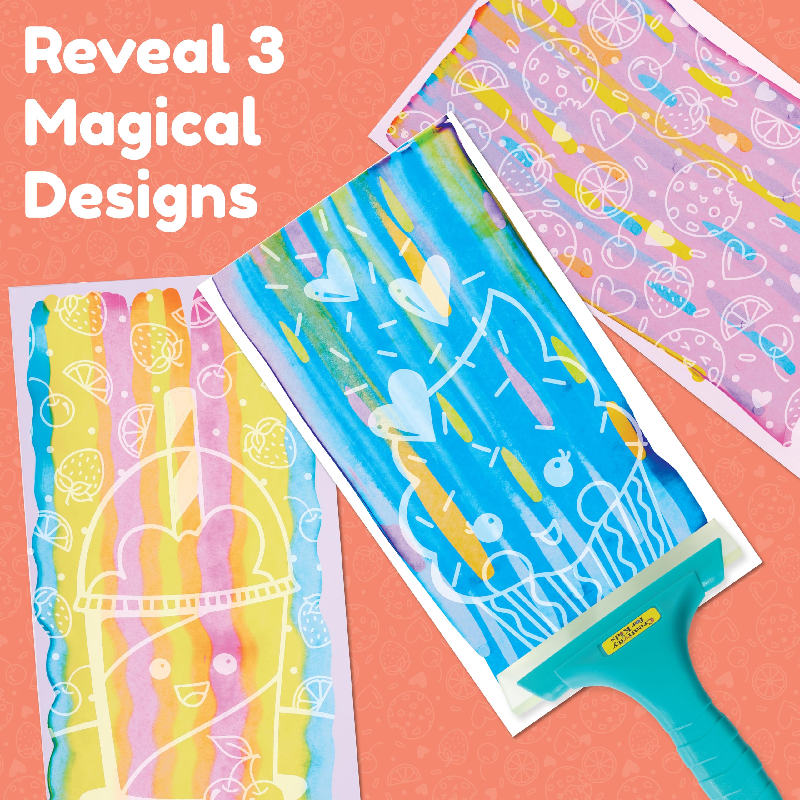 Creativity for Kids Squeegeez Magic Reveal Art Kit: Kawaii - Arts and Crafts for Kids, Gifts for Girls and Boys (Ages 7+)