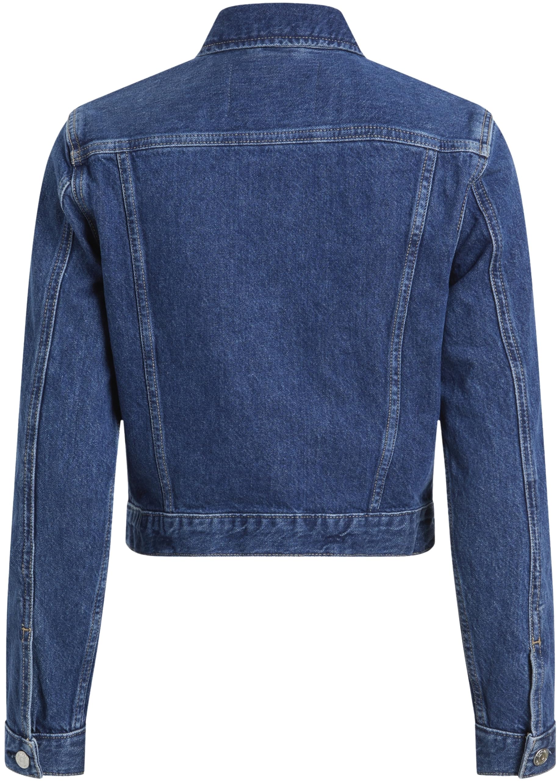Calvin Klein Donna Giacca in Jeans Cropped 90’S Denim Trucker con Taschini sul Petto