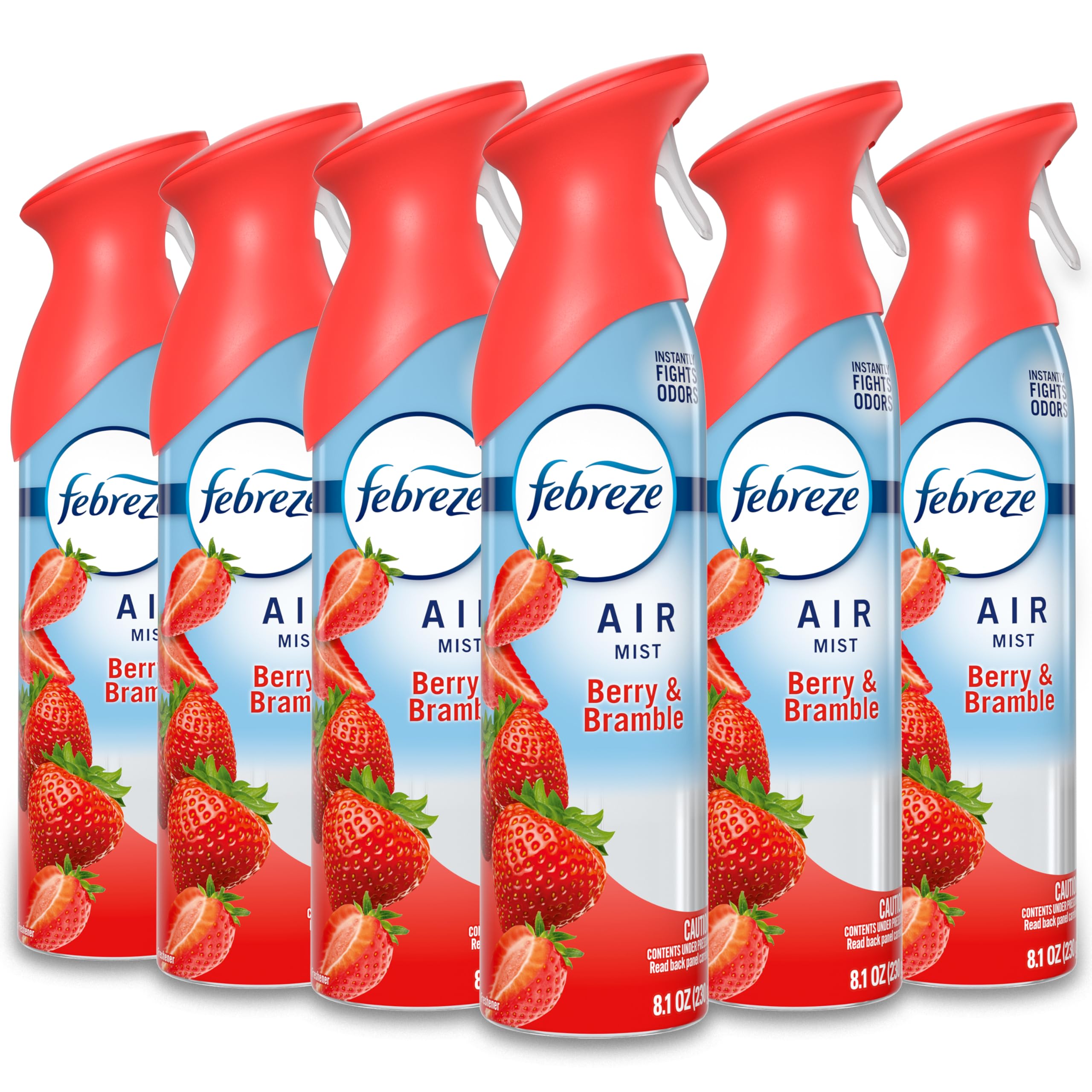 Febreze New &amp; Improved Air Mist, Berry &amp; Bramble Air Freshener, Home and Kitchen Essentials, Odor Fighting Room Spray (Pack of 6)