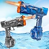 Funwee 2025 New Upgrade 2 Pack Electric Water Guns for Adult Kid, Light Up Strongest Full Auto Watergun High Capacity 500+ Water Blaster, Long Range Powerful Water Squirt Gun, Outdoor Pool Water Toy