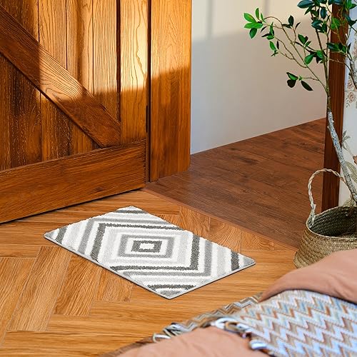 Miniatura 8 de GRANNY SAYS Alfombras de baño grises, 16 x 24 pulgadas, alfombras de baño pequeñas antideslizantes, alfombras de baño lavables para baño, tapetes de