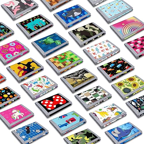 Miniatura 7 de Cartera para niños y niñas de 6 a 18 años triple pliegue carteras para niños y niñas carteras para adolescentes con bolsillo para monedas y