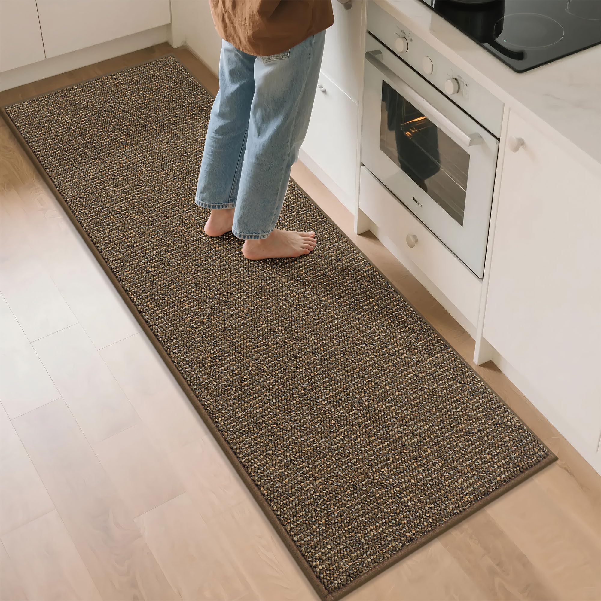 BEQHAUSE Taupe Kitchen Rugs - Non-Slip -26 BEQHAUSE Taupe Kitchen Rugs - Non-Slip -26