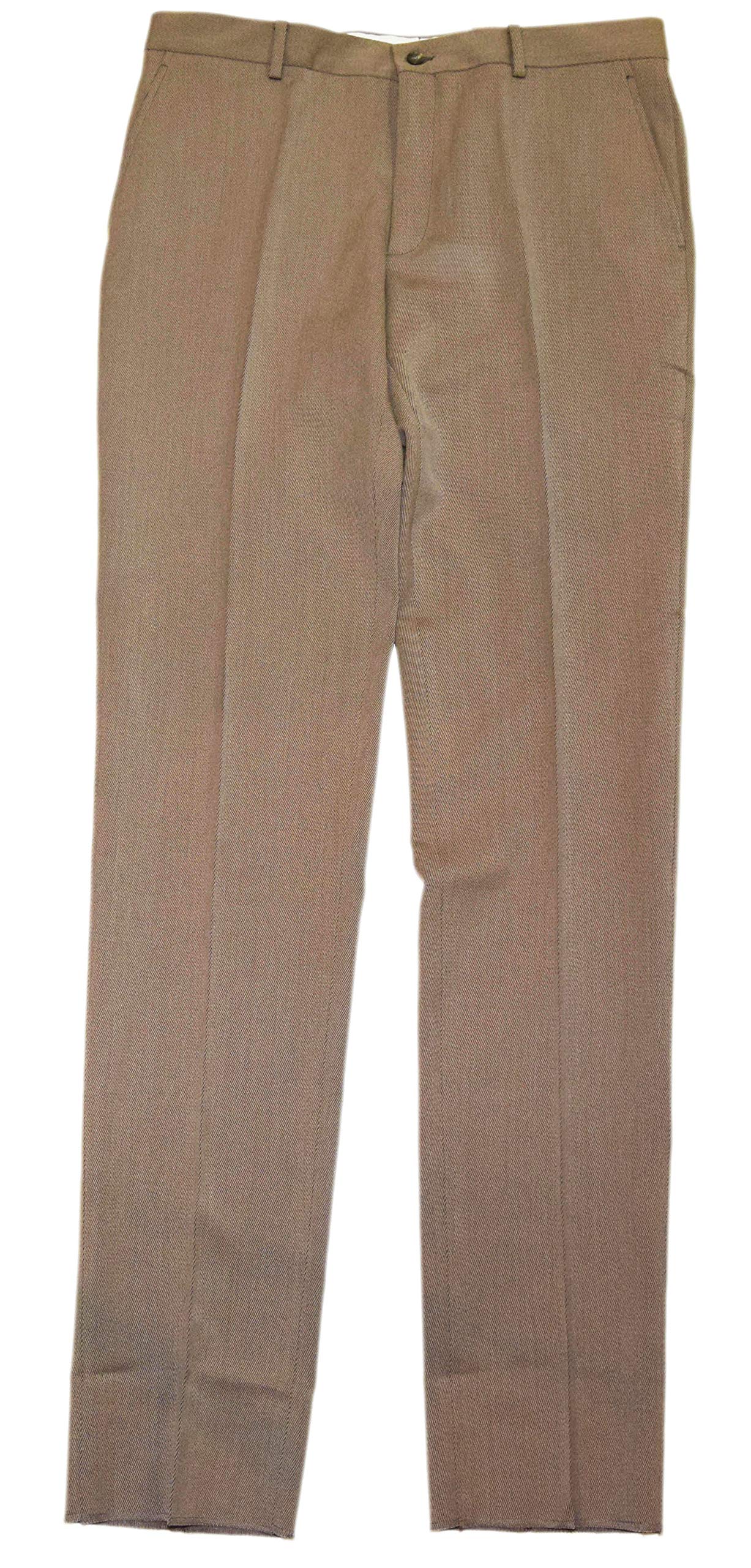 Ralph Lauren Polo Mens Flat Front Gabardine Wool Dress Pants Italy Brown
