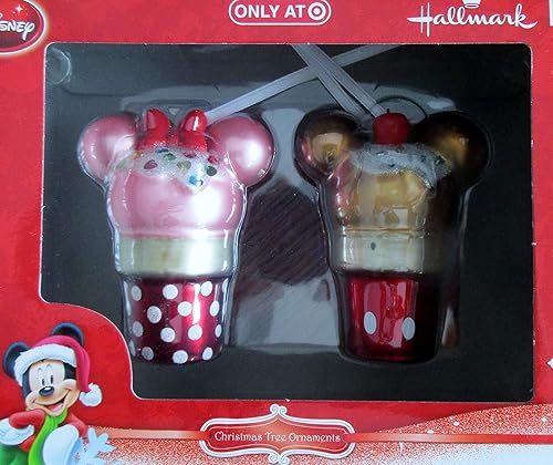 Miniatura 2 de HallmarkTarjeta de Mickey y Minnie Mouse de Disney Cupcake Navidad Ornamentos vidrio Soplado por HallmarkTarjeta de Disney