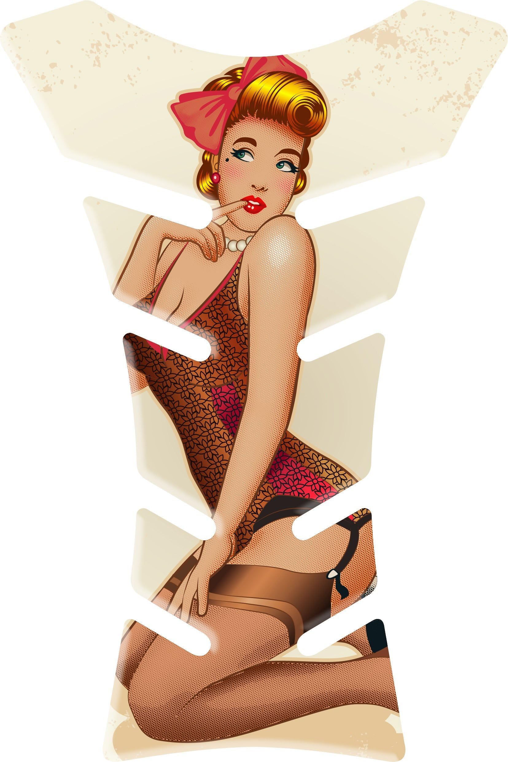 Tankpad Pin-Up Girl Marilyn - Tank Protection for Motorcycles | Protects the Tank from Scratches and Abrasion | Adhesive with 3M Glue | 14 x 21 cm | Suitable for All Standard Motorcycle Tanks - Motif Pad