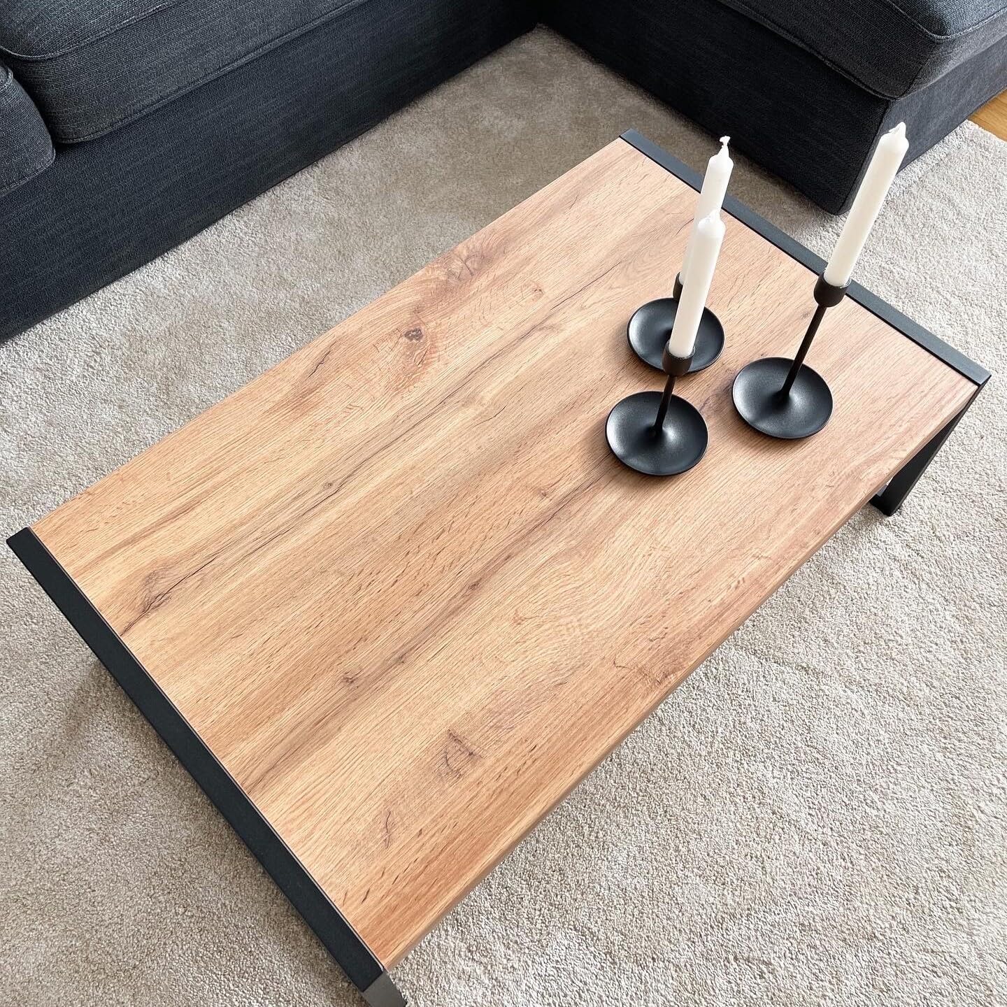 MOBILI FIVER, Mesa de Centro Luxury, Color Madera rústica, mesita salón, mesita Auxiliar Baja, Made In Italy