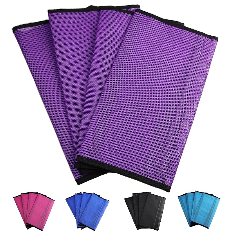 Botas contra moscas para cavalos em malha respirável KZWT Purple tamanho Grande, conjunto com 4