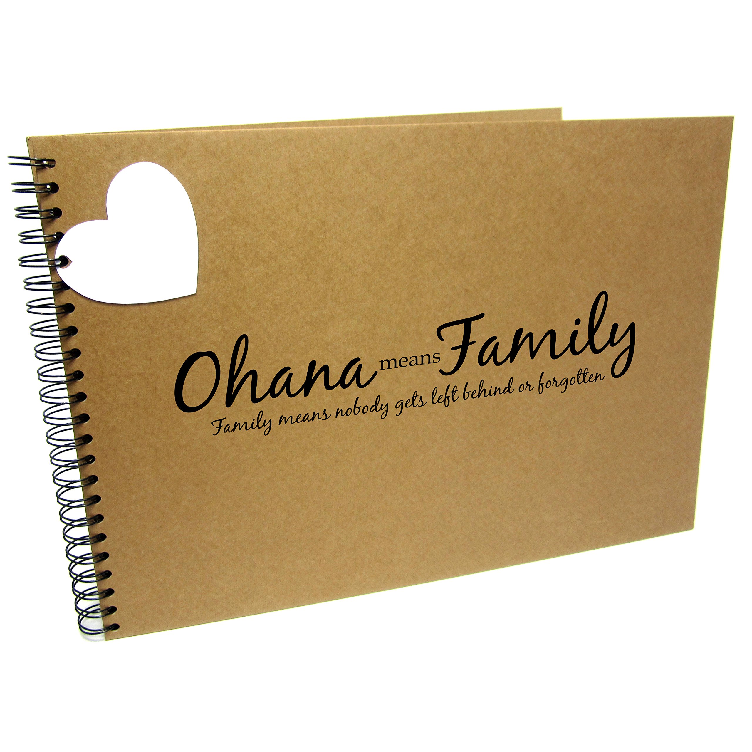 A5 A4 Ohana Means Family, Scrapbook, Card Pages, Photo Album, Keepsake, Kraft (A4 (Black Pages))