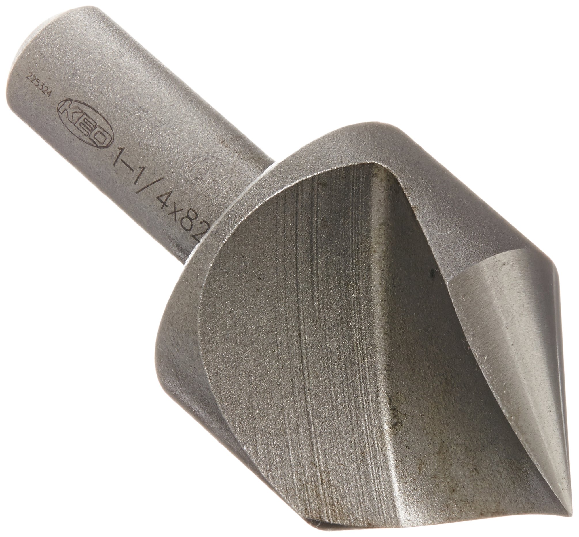 KEO 51008 High-Speed Steel Countersink - 3 Flutes, 82 Degree Angle, 1/2" Shank, Uncoated Bright Finish - View #5