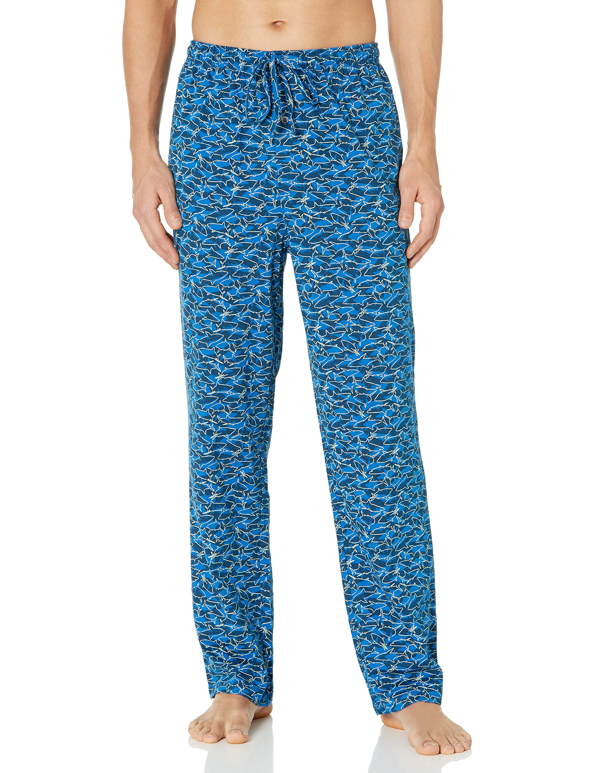 Amazon Essentials mens Knit Pajama Pant Pajama Bottom - Medium Shark Print