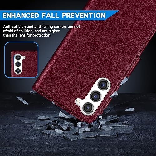 Miniatura 7 de ZZXX Funda tipo cartera para Samsung Galaxy S23 Plus con bloqueo RFID, ranura para tarjetas, función atril, cierre magnético, funda protectora de