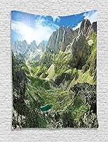 Vista 42 de Ambesonne Tapiz de cornamentas, cervatillo de ciervo de cola blanca en el desierto en el campo, tema de caza rural, colgante de pared