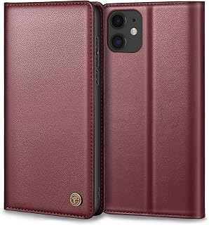 Thorhülle Handyhülle für iPhone 12/12 Pro Hülle, Premium Lederhülle Schutzhülle Tasche für iPhone 12/12 Pro Hülle Wallet Kartenfach Standfunktion Flip Case für iPhone 12 Klappbar, Weinrot