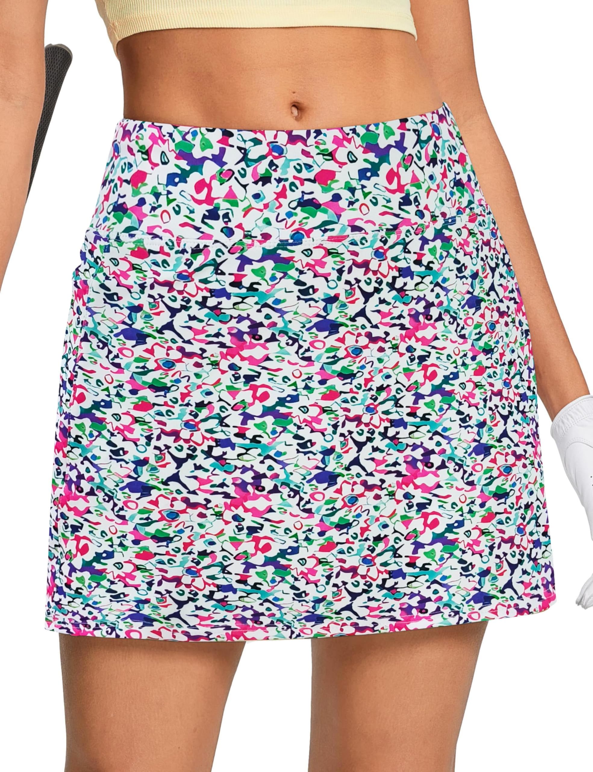 Oyamiki Skorts für Damen, Sport-Tennisrock, hohe Taille, mit Shorts, Taschen, sportlich, Sommer, lässig, Golfröcke