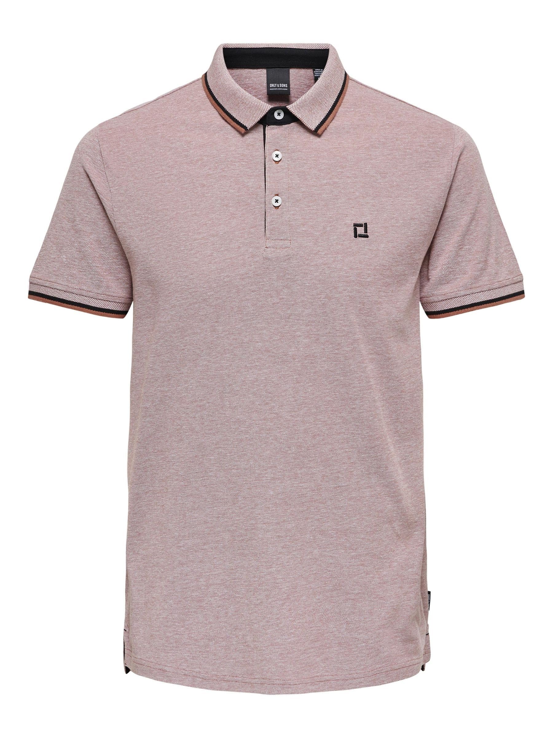 ONLY & SONS Men's Onsfletcher Slim SS Polo Noos, Copper Brown, M