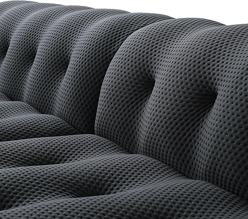 Miniatura 9 de Sofá modular modular de 86.6 pulgadas, sofá biplaza de gran tamaño, tela de malla 3D, cómodo sofá de nube, sofá curvado para sala de estar, oficina,