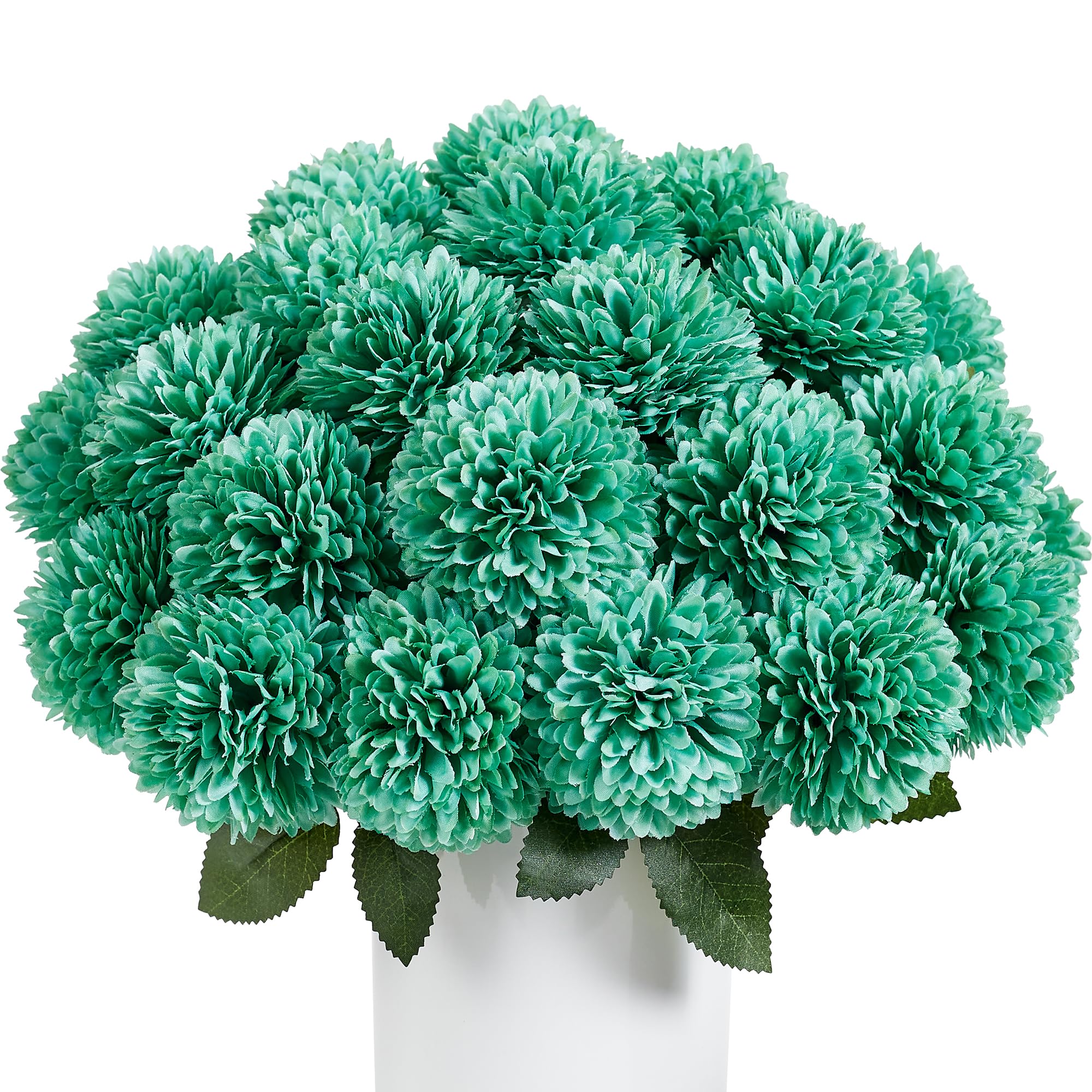 Photo 1 of SITUMEIZI 12 Pcs Teal Artificial Chrysanthemums
