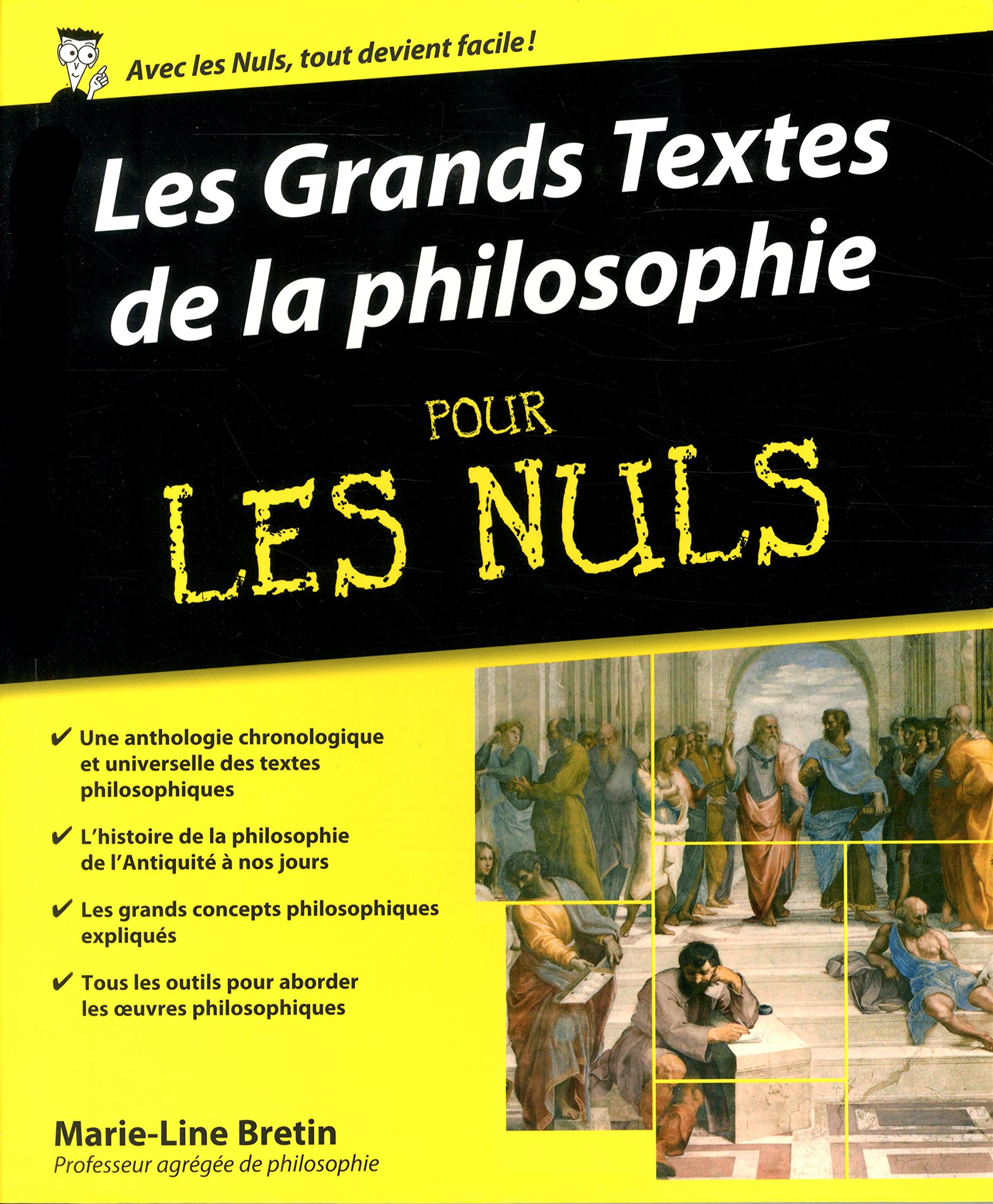 First Editions Livre Les Grands Textes de la Philosophie pour les Nuls (Marie-Line Bretin)