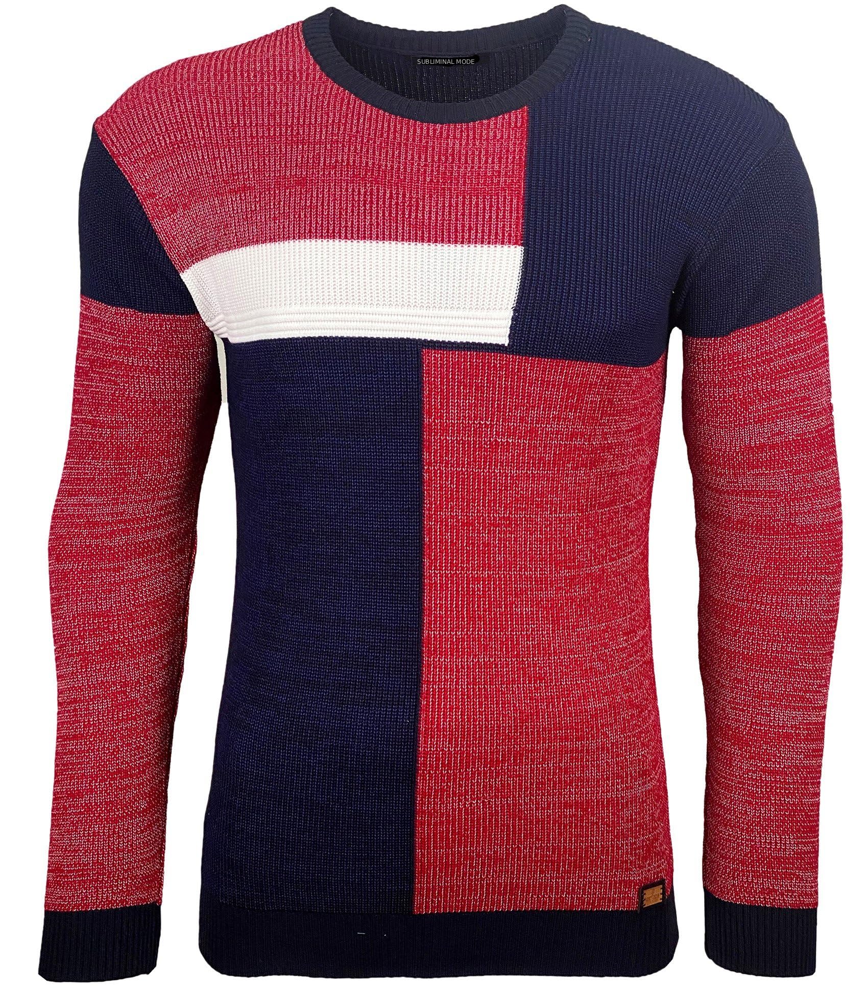Subliminal Mode Maglione Caldo Disegno Piastrella Multicolore Uomo Pullover BX52200