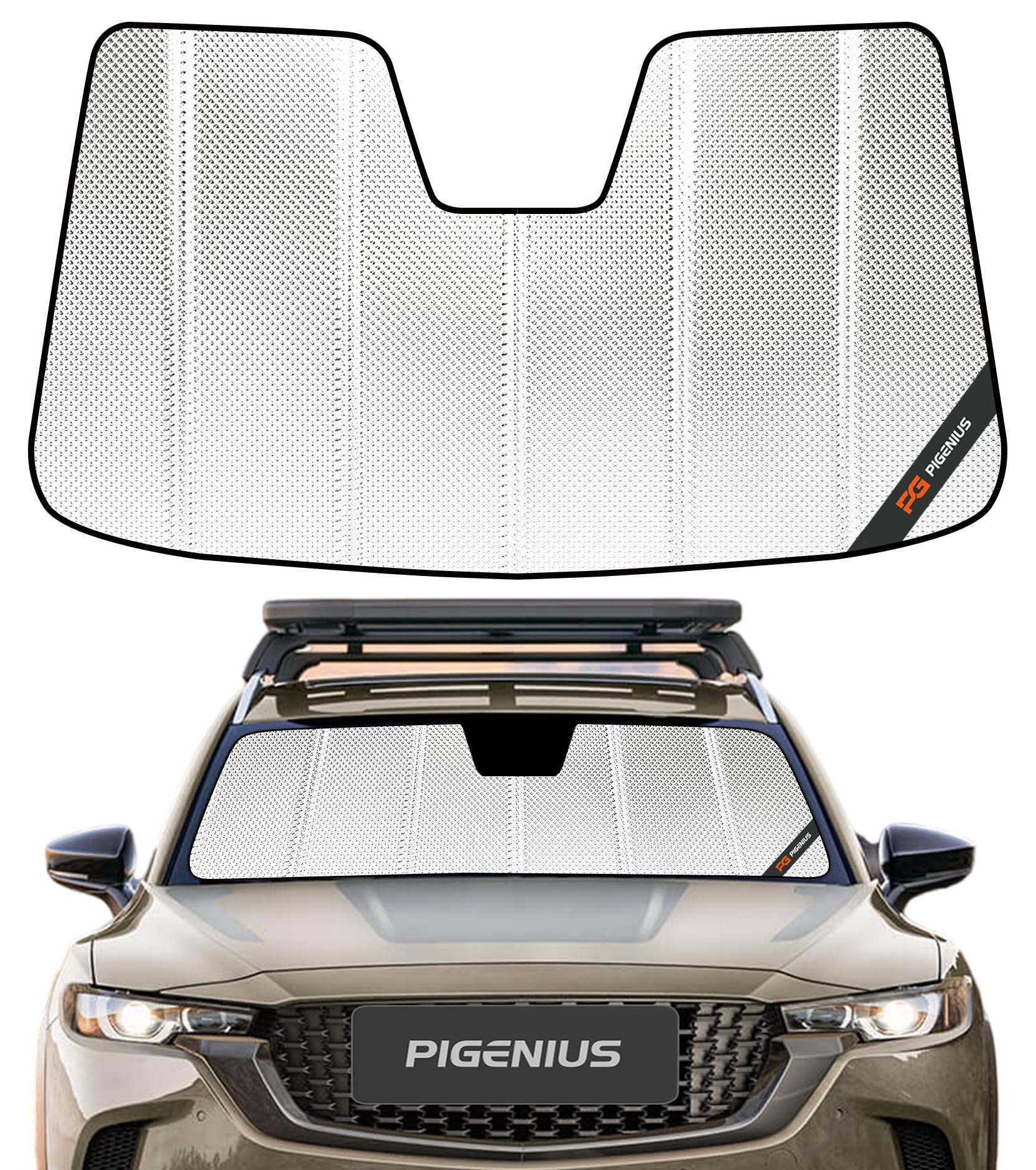 Windshield Sun Shade for Mazda CX50 2023-2025. Reflective Aluminum Film Front Window Sunshade - BLAZBLOCK