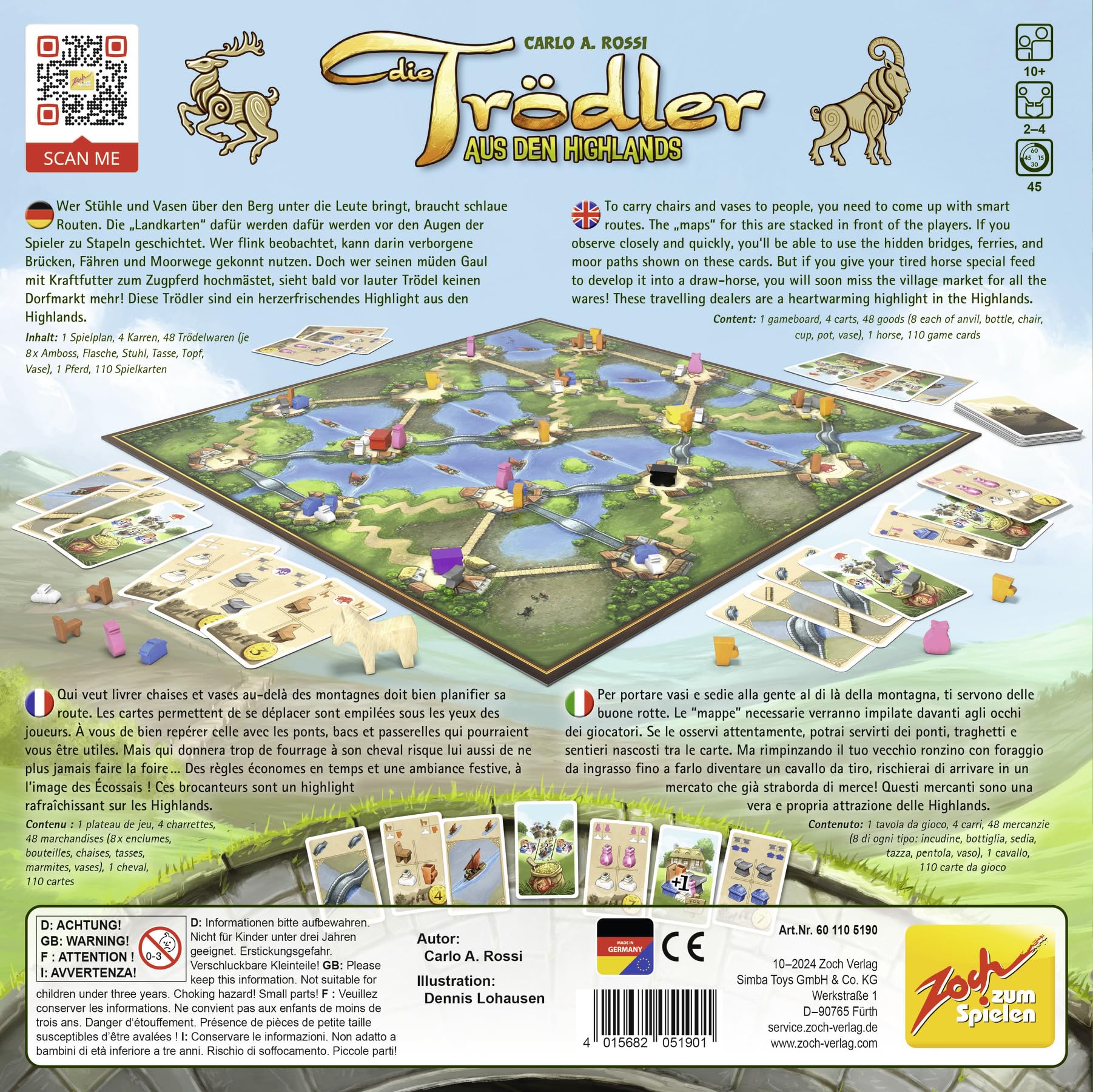 Zoch 601105190 - Gioco di strategia per 2-4 giocatori, circa 45 minuti di durata per ogni gioco